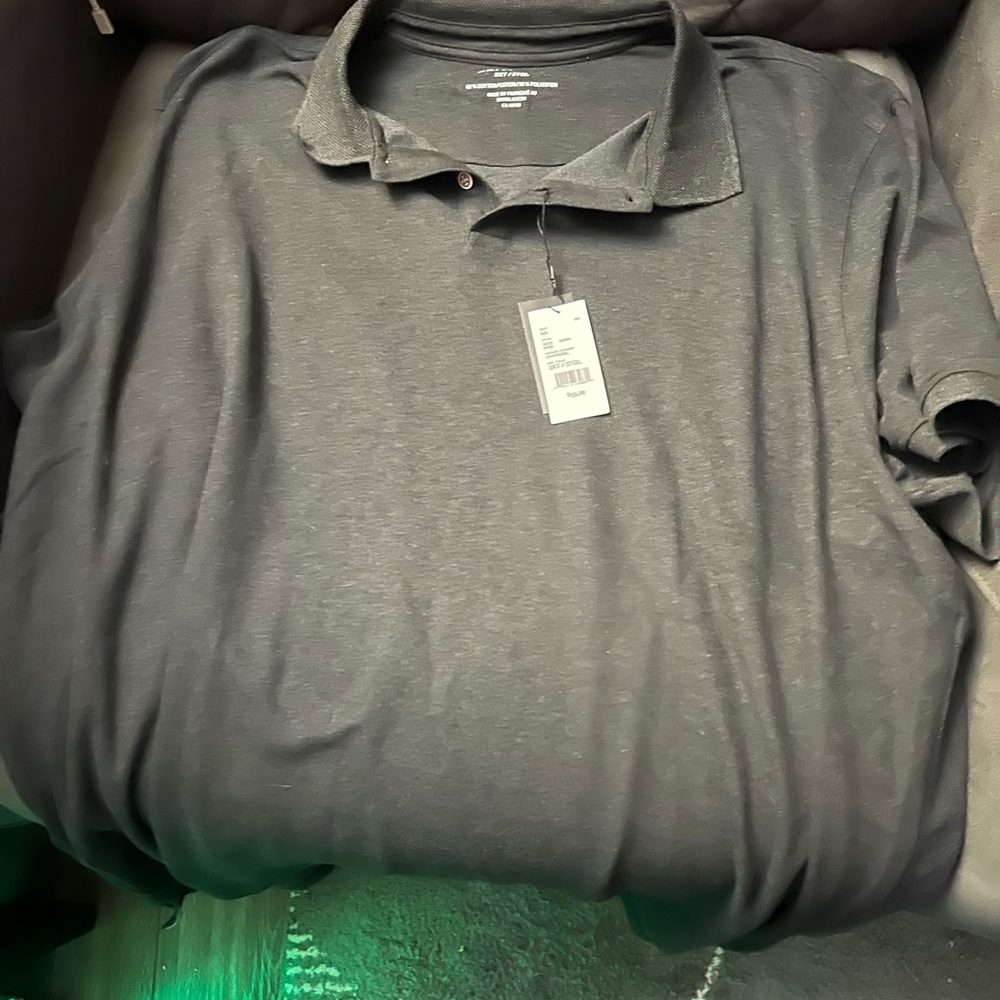 Classic Black Polo Shirt with Knit Fabric